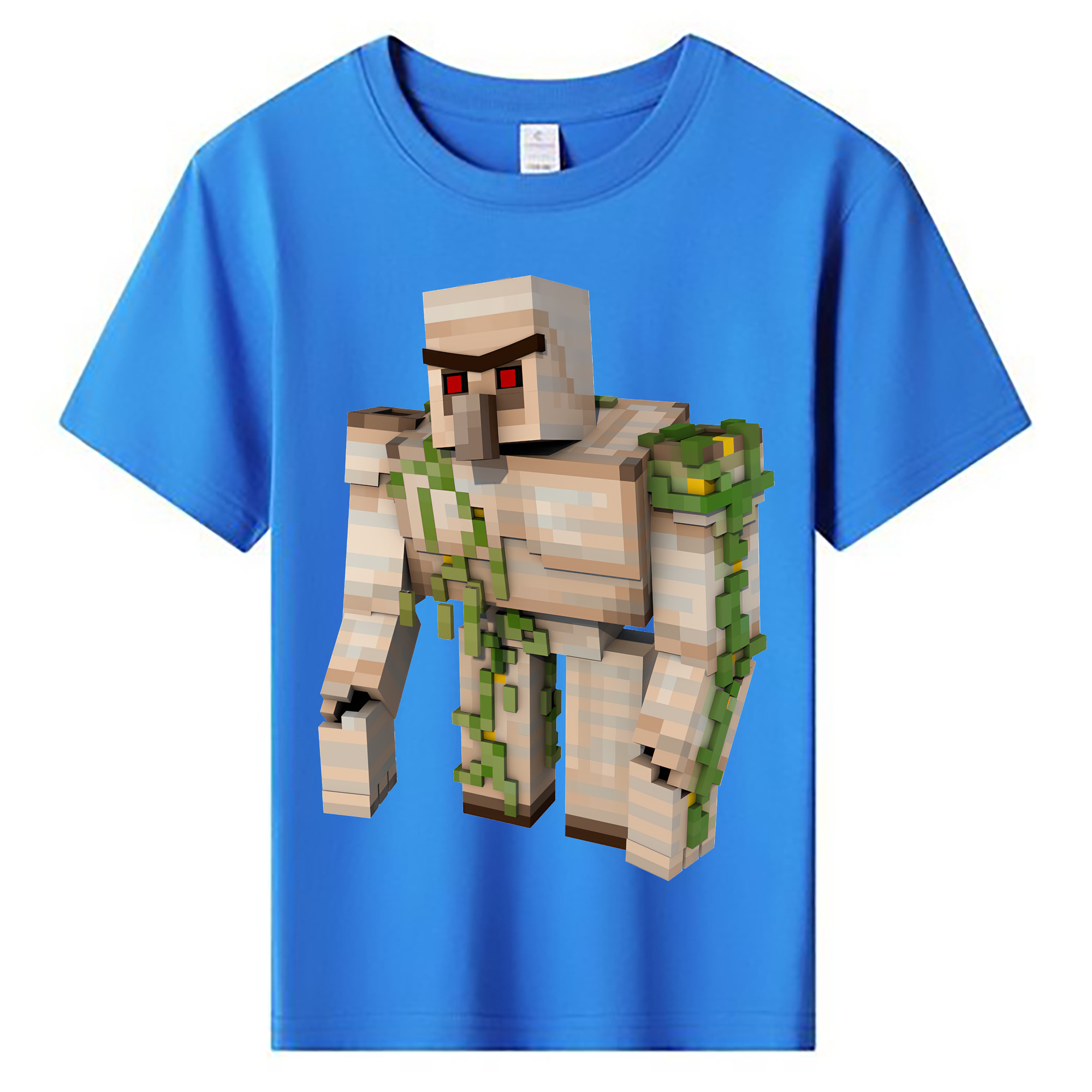 （画像用） マインクラフト ブロックの世界 Minecraft MC Block world 綿100％キッズTシャツ（フロントプリント）